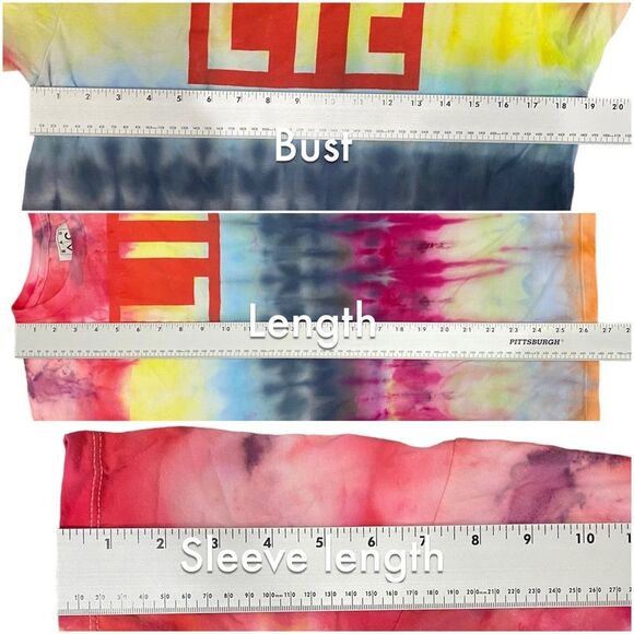 BAD ACID Upcycled TIE DYE Rainbow CREWNECK unisex short sleeved Tee sz MEDUIM - Picture 3 of 10